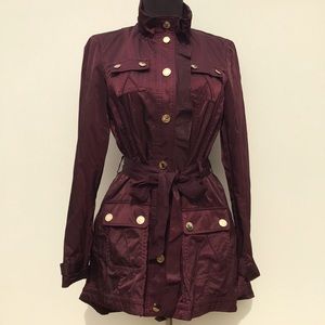 Deep Plum-colored Jacket w/ gold buttons